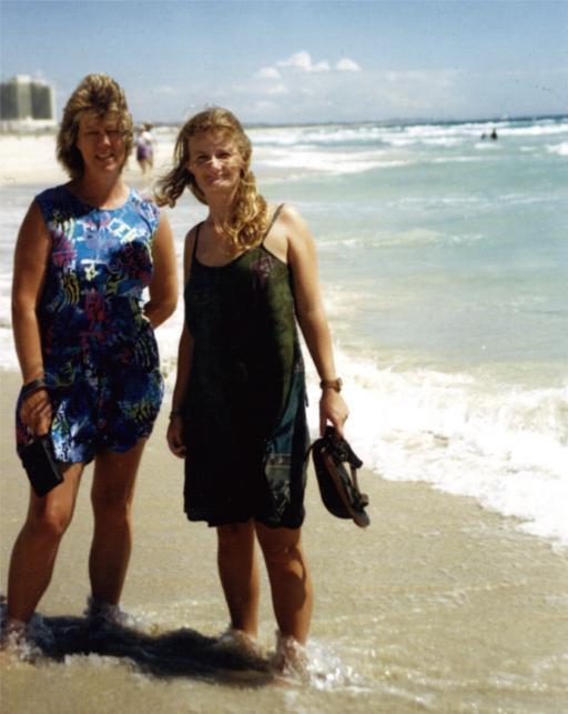 Helen og mig, stranden i Perth juledag                  